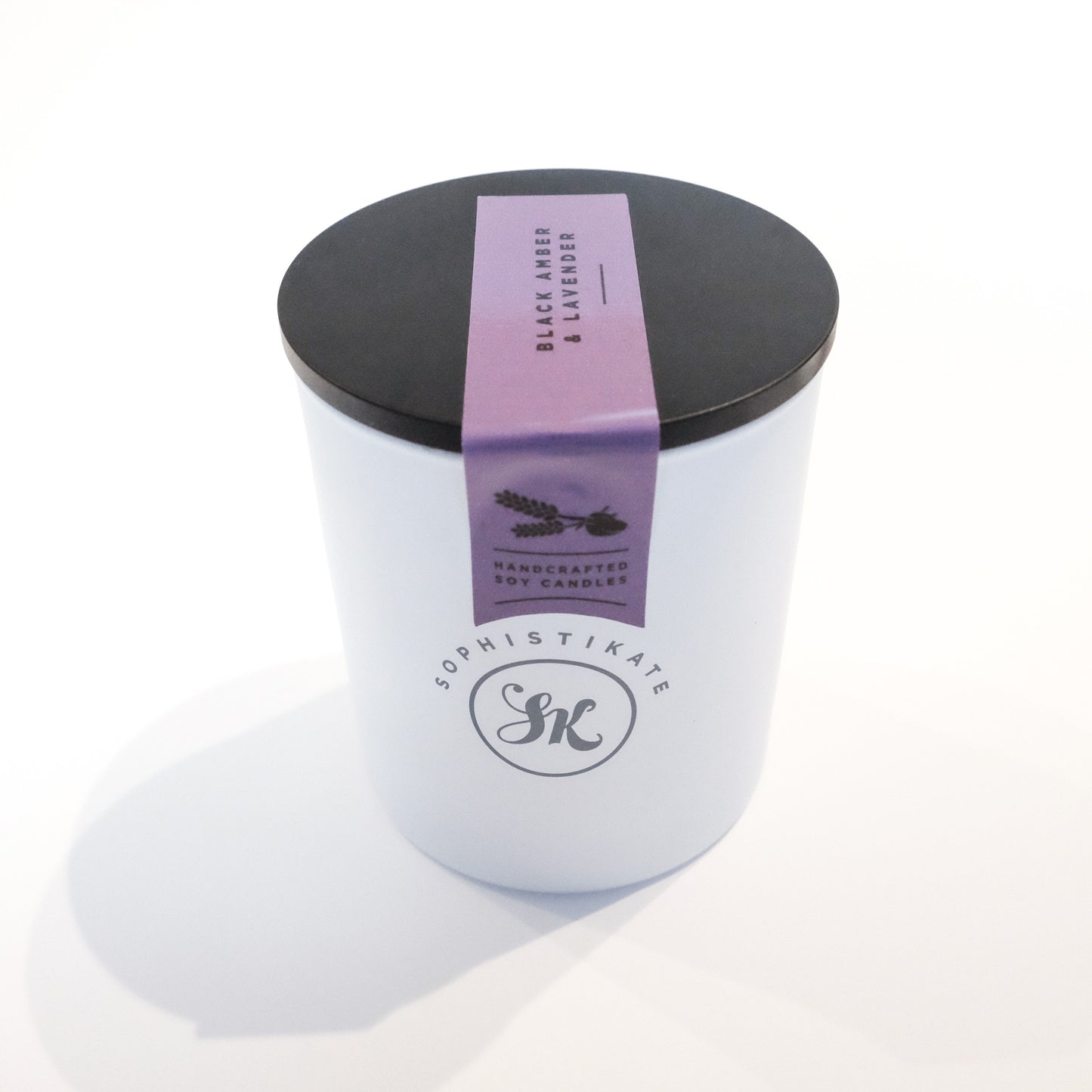 Black Amber & Lavender Soy Wax Candle - SophistiKate Australia