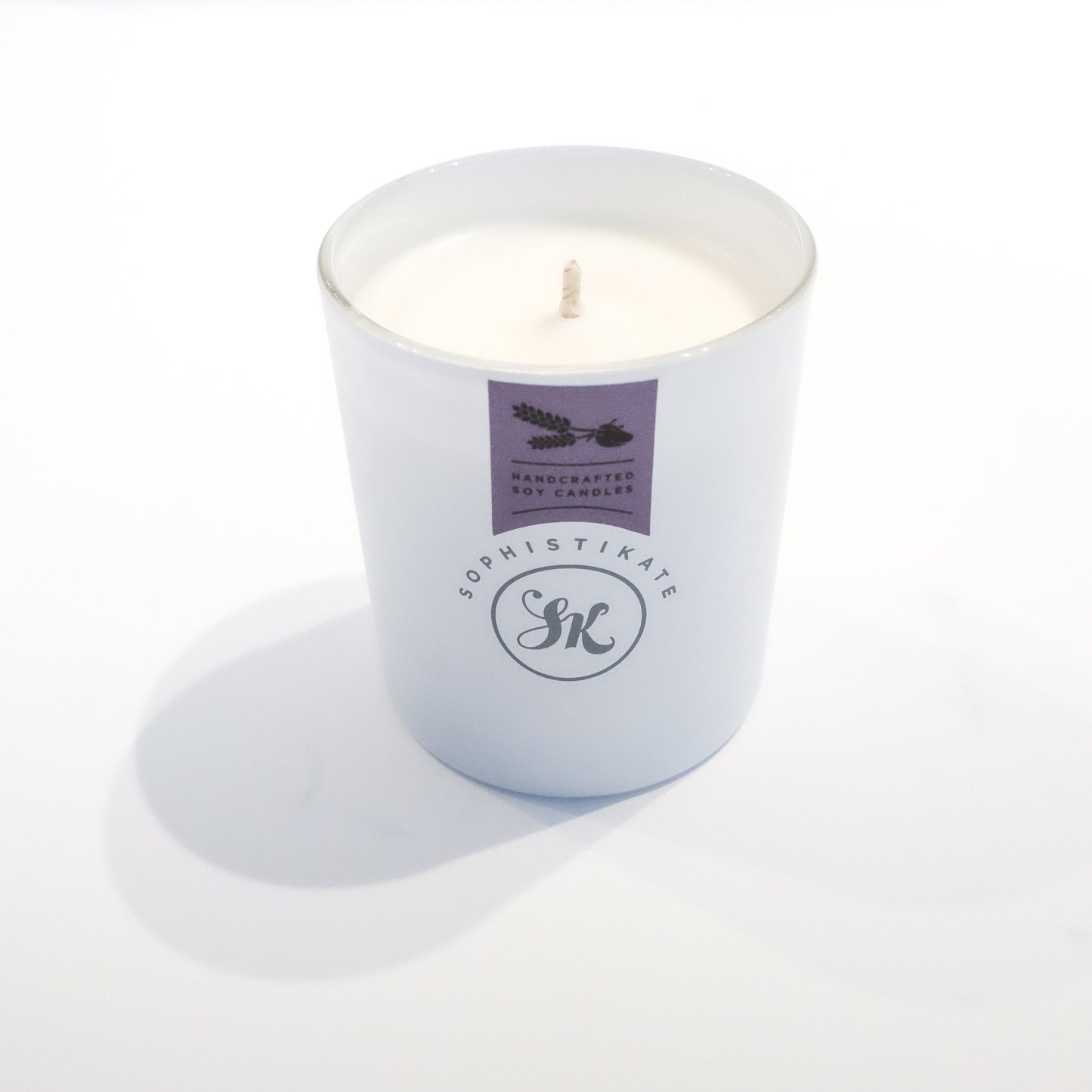 Black Amber & Lavender Soy Wax Candle wick shown - SophistiKate Australia
