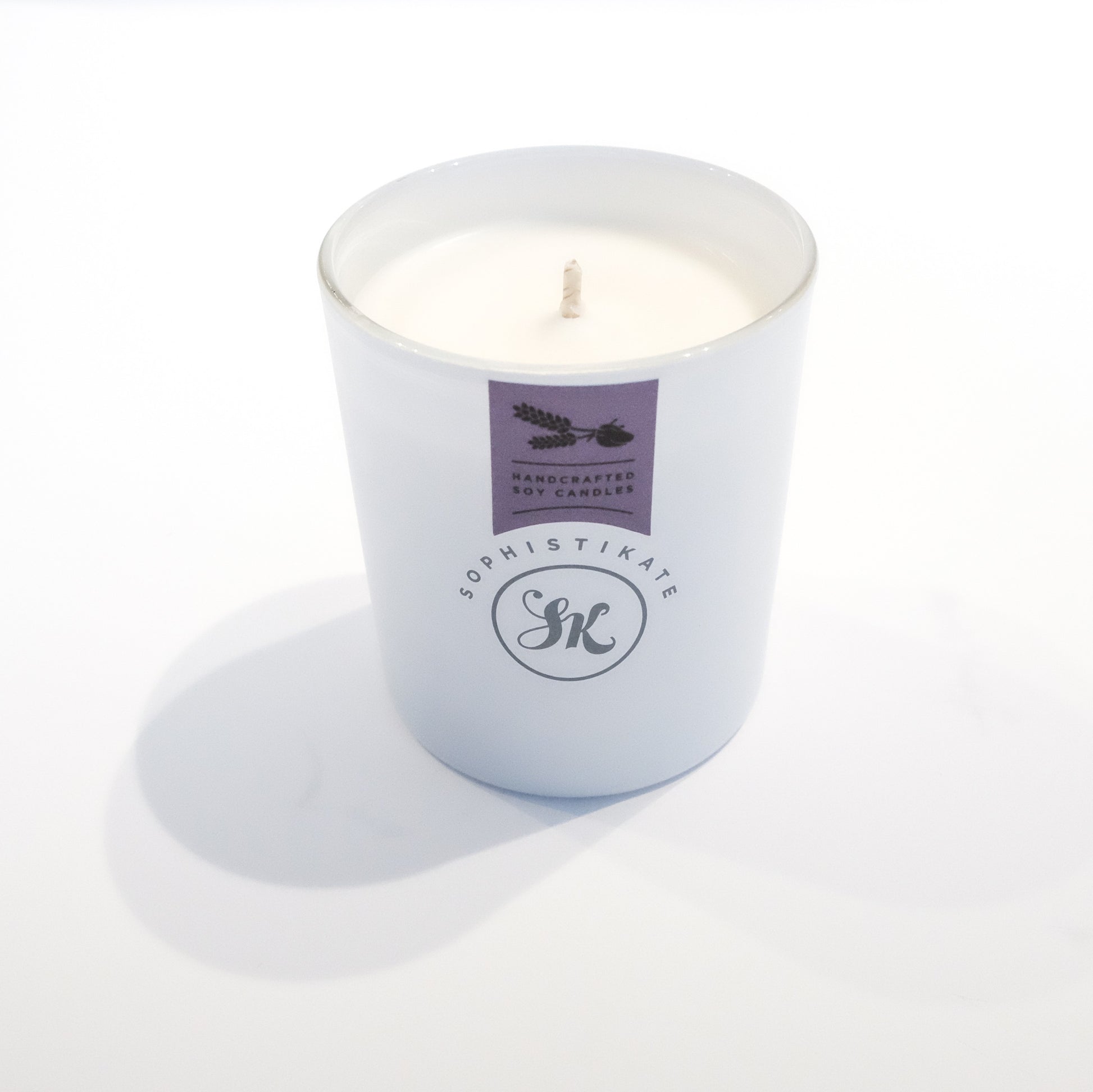 Black Amber & Lavender Soy Wax Candle wick shown - SophistiKate Australia