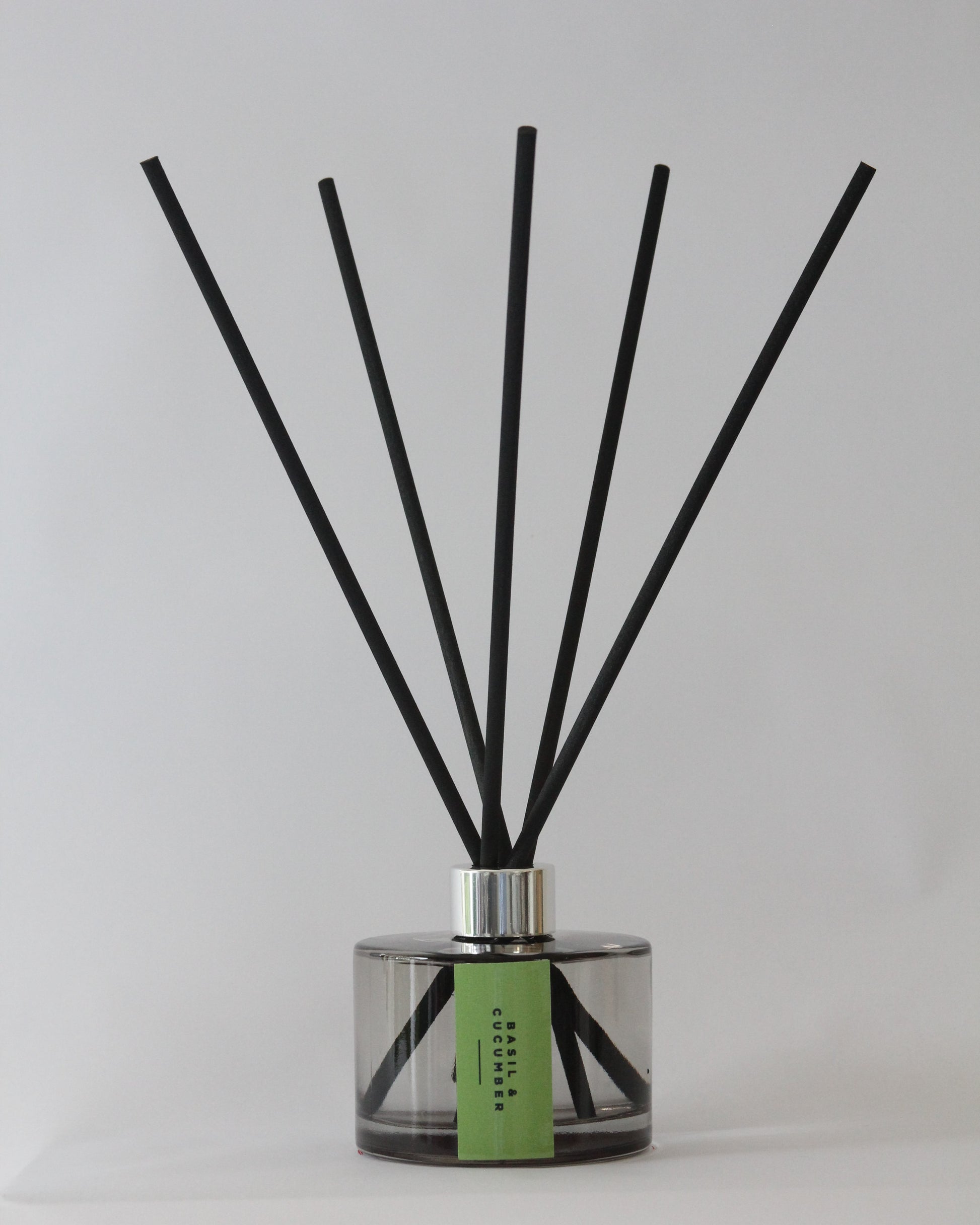 Fibre Stick SophistiKate Grey Jar Diffuser with basil and cucumber Fragrance